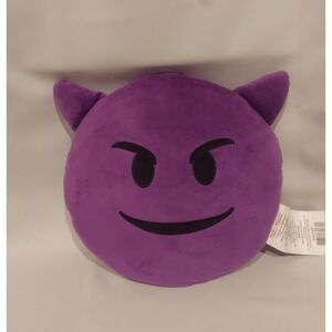 MSA Trading Inc. Purple Smiling Devil Emoji Pillow Cushion Size 13 Inches